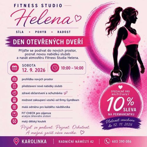 FITNESS STUDIO HELENA  - Den otevřených dveří 12.září