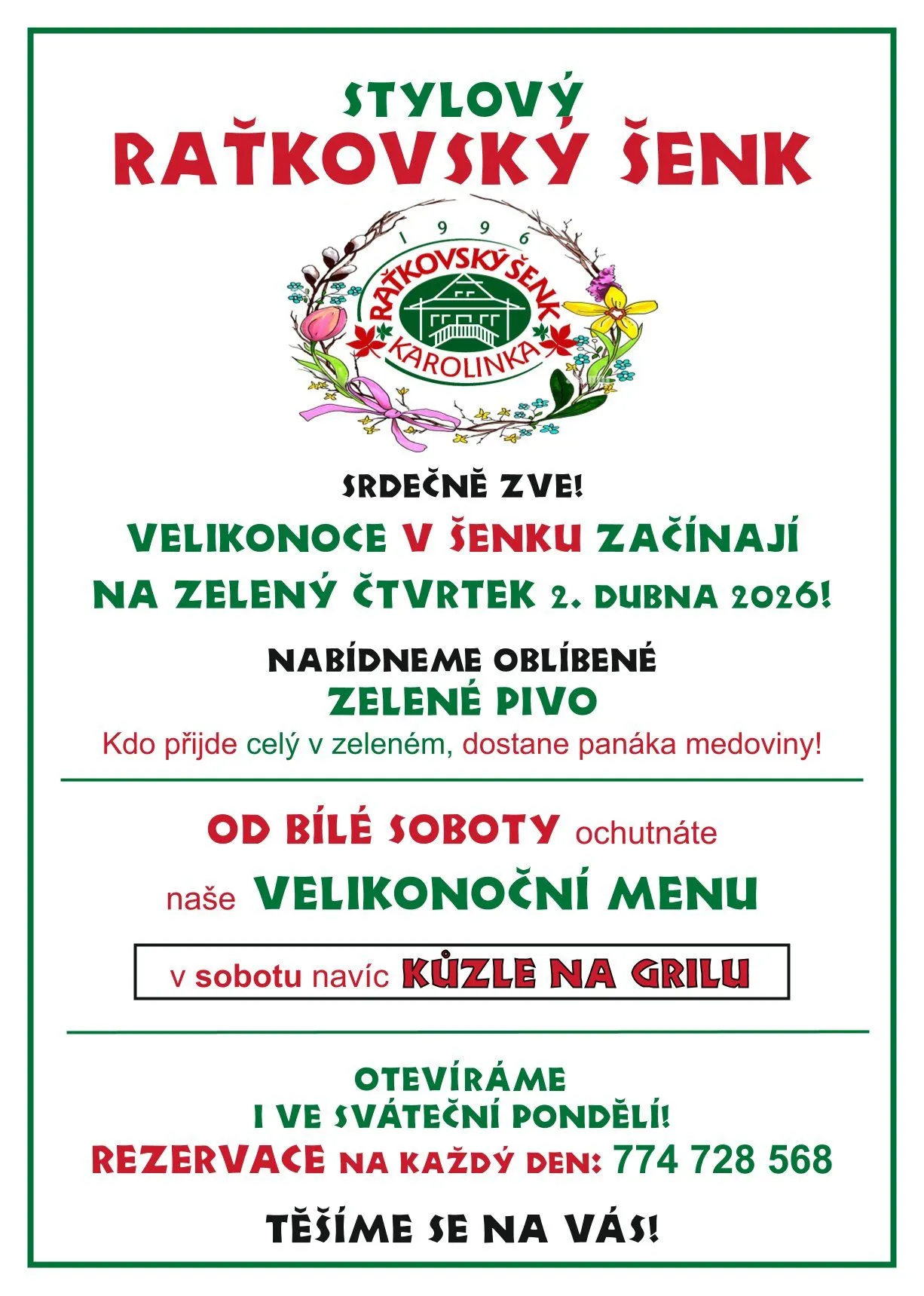 Velikonoce v Raťkovském šenku 